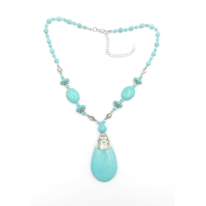 Wholesale Necklaces Turquoise Drop Pendant MOQ≥2 JDC-NE-YunX001