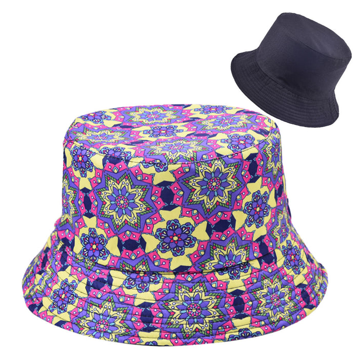 Wholesale Vintage Print Bucket Hat Reversible Sunshade MOQ≥2 JDC-FH-WenR019