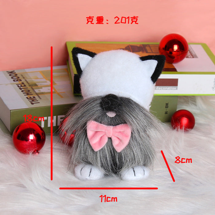 Adornos al por mayor tela relleno algodón lindo gato de pie muñeca sin rostro jdc-os-gangl043