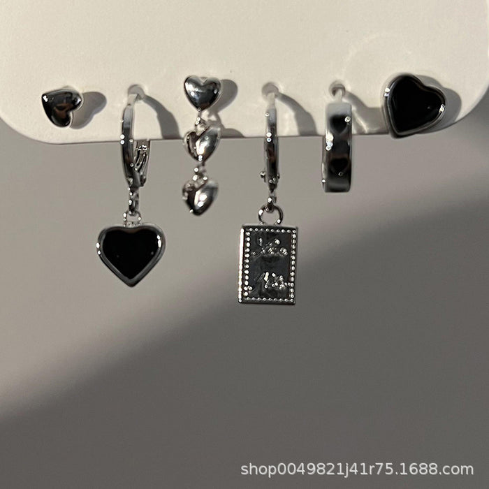 Wholesale Earrings Alloy Love Stud Earrings Six Piece Set JDC-ES-Jingh011