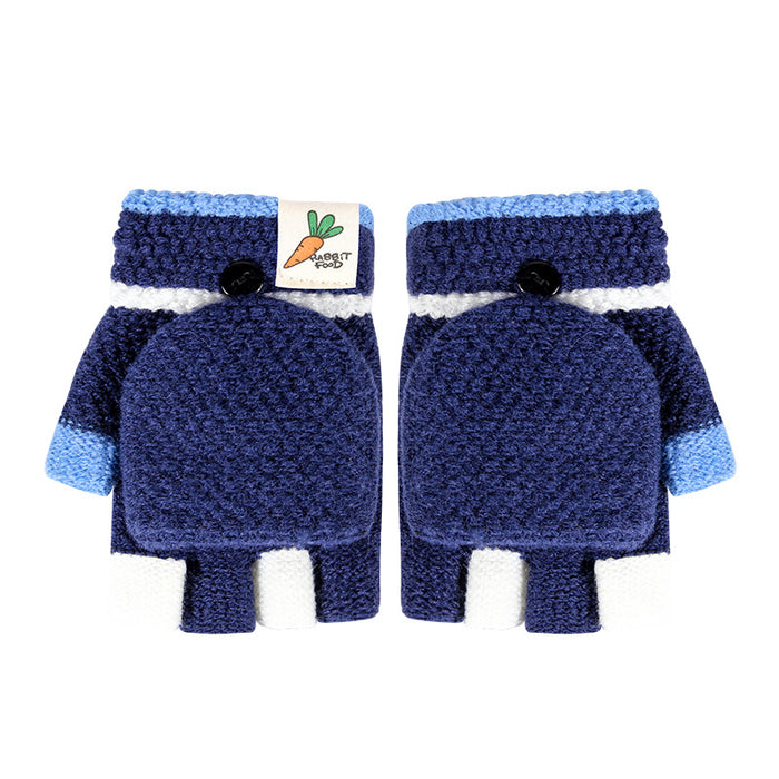 Wholesale Gloves Plush Warm Cute Flip Half Finger Knitted Touch Screen JDC-GS-RH021
