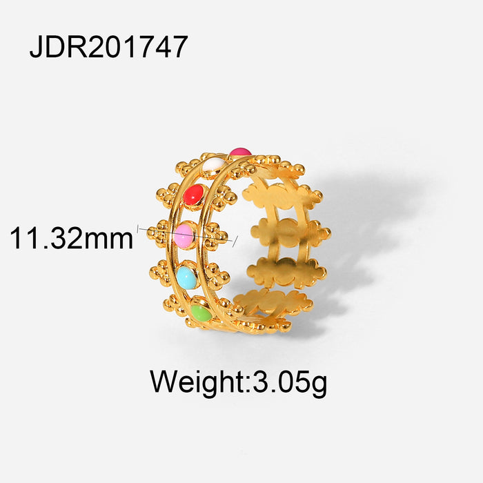 Jewelry WholesaleWholesale 18K gold plated stainless steel ring JDC-RS-JD273 Rings 杰鼎 %variant_option1% %variant_option2% %variant_option3%  Factory Price JoyasDeChina Joyas De China