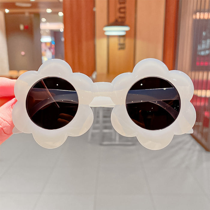 Wholesale Kids Sunglasses Sunshade Round Frame Hollow Sunscreen JDC-SG-I004