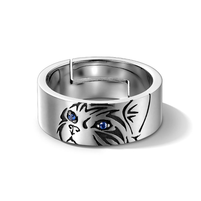 Wholesale cat ring Men's tide niche design sense opening can be adjusted JDC-RS-HuaYuL001