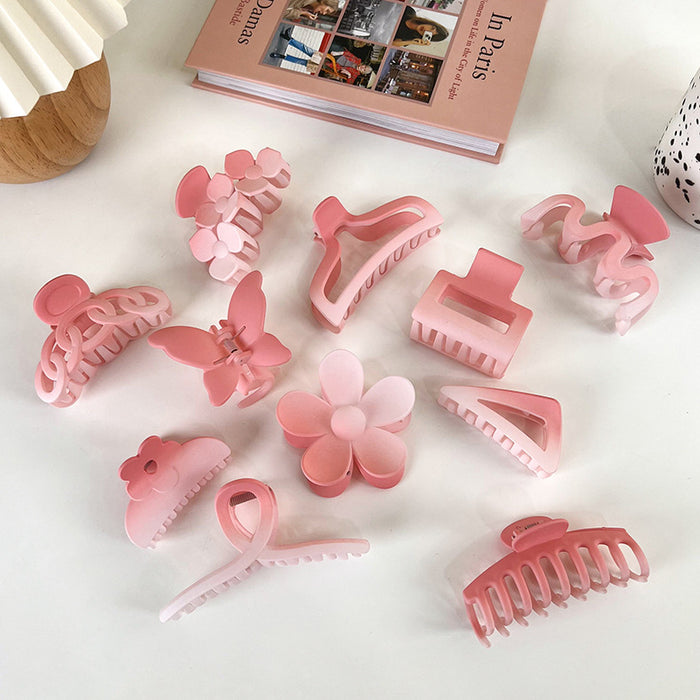 Wholesale Gradient Frosted Cherry Blossom Powder Grab Clip Shark Clip JDC-HC-MS047