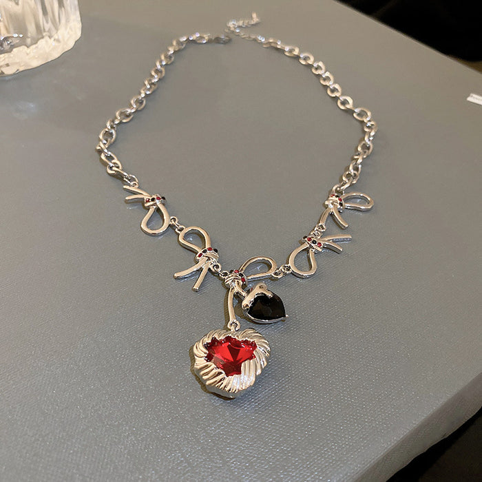 Wholesale Necklace Metal Heart Cherry Necklace JDC-NE-BY085