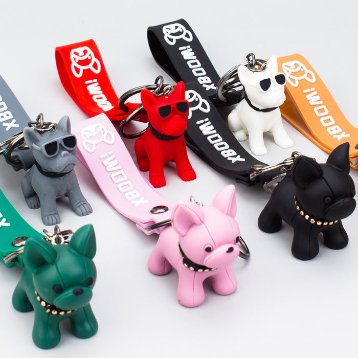 Wholesale Keychain PVC Cute Dog Series Silicone Bracelet Wristband Stereo Cartoon JDC-KC-GSDS001