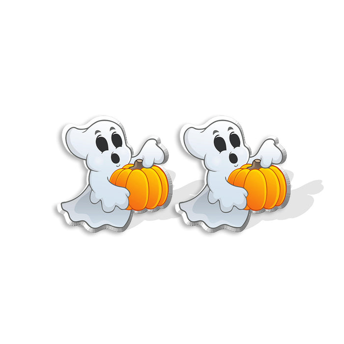 Wholesale Earrings Acrylic Halloween Pumpkin Head White Ghost MOQ≥2 JDC-ES-XiangL032