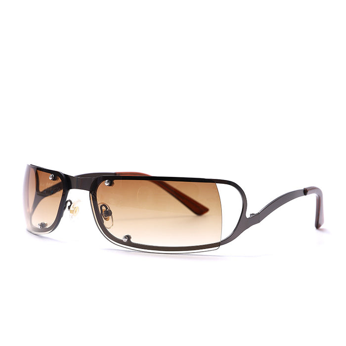 Wholesale Sunglasses PC Small Frame Frameless Cut Edge Oval JDC-SG-GuY001