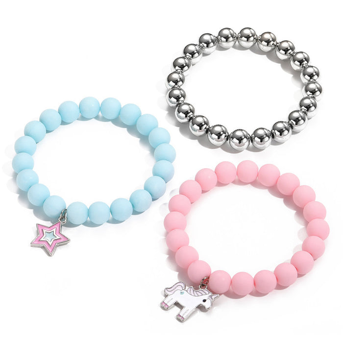 Wholesale Bracelet Plastic Candy Color Beaded Kids Jewelry JDC-BT-ZhuoM001