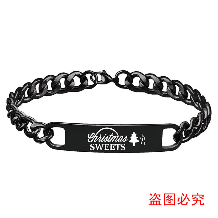 Wholesale Bracelet Stainless Steel Lettering Christmas Gift JDC-BT-GangG018