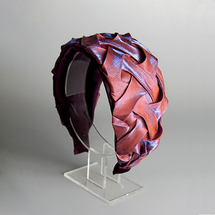 Wholesale Headband polyester mercerized fabric temperament pleated wide edge MOQ≥2 JDC-HD-HMXS009