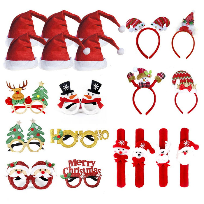 Decoraciones al por mayor Dirección de tela de polvo de plástico Ornamentos de Navidad no tejidos Gafas MOQ≥2 JDC-DCN-Pinjian001