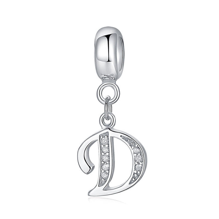 Wholesale 26 English letter pendants sterling silver diy accessories JDC-CS-YZC002