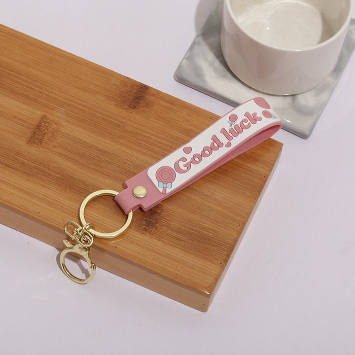 Wholesale Keychain PVC Soft Adhesive Cute Candy Letter Lanyard MOQ≥10 JDC-KC-ZaoYang008