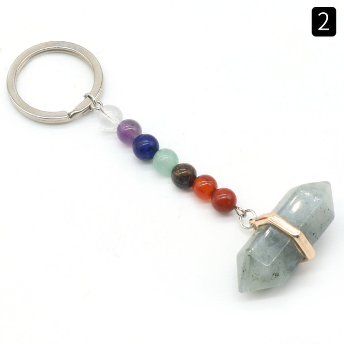 Wholesale Keychain Crystal Agate Colorful Stone Keychain MOQ≥2 JDC-KC-KeS002