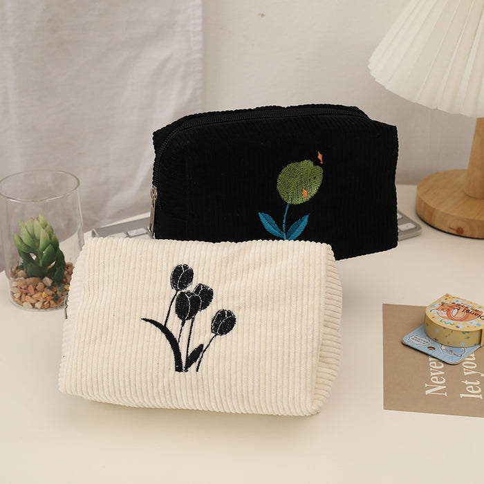 Wholesale Cosmetic Bag Cotton Linen Cute Flower Storage Bag MOQ≥2 JDC-CB-YUNKE002