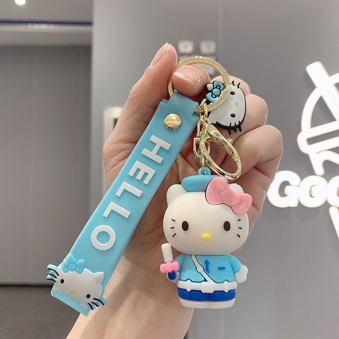 Wholesale cute silicone key chain doll doll car key pendant JDC-KC-JCai006