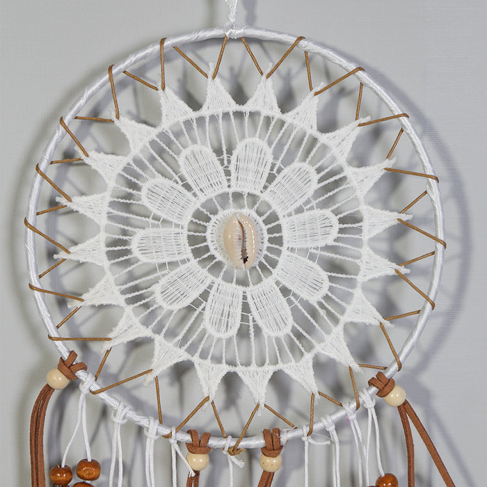 Wholesale Shell Flower Iron Ring Feather Weave Dreamcatcher MOQ≥2 JDC-DC-MengS025