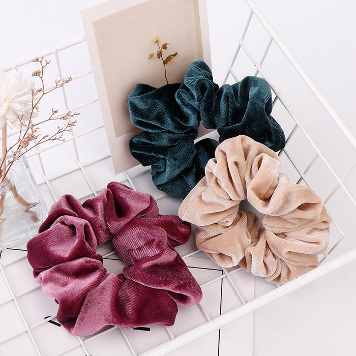 Wholesale Hair Scrunchies Gold Velvet Large Autumn and Winter Thickening MOQ≥2 JDC-HS-Hefeng010