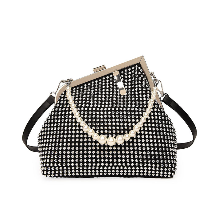 Wholesale Shoulder Bag PU Diamond Pearl Handbag Diagonal Cross JDC-SD-Chiw003