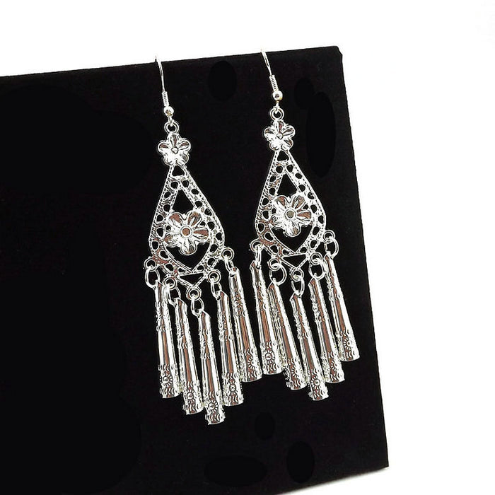 Wholesale Xingma Jewelry Boho Tibetan Silver Women's Earrings JDC-ES-Ylh002