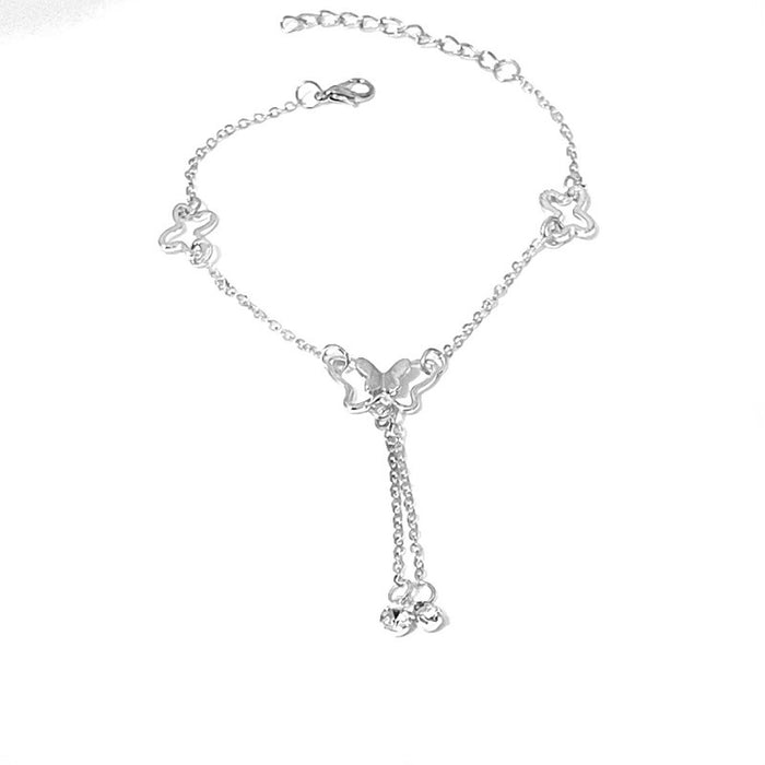 Wholesale Summer Beach Butterfly Anklet Butterfly Rhinestones JDC-AS-HuiY002