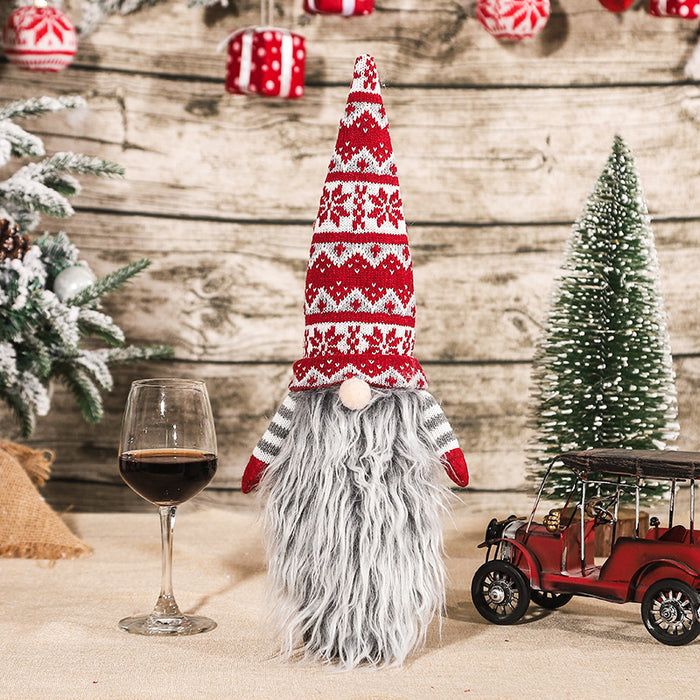 Tela decorativa al por mayor Navidad Old Man sin rostro Long Beard Bottle Cap Moq≥2 JDC-DCN-Ming001