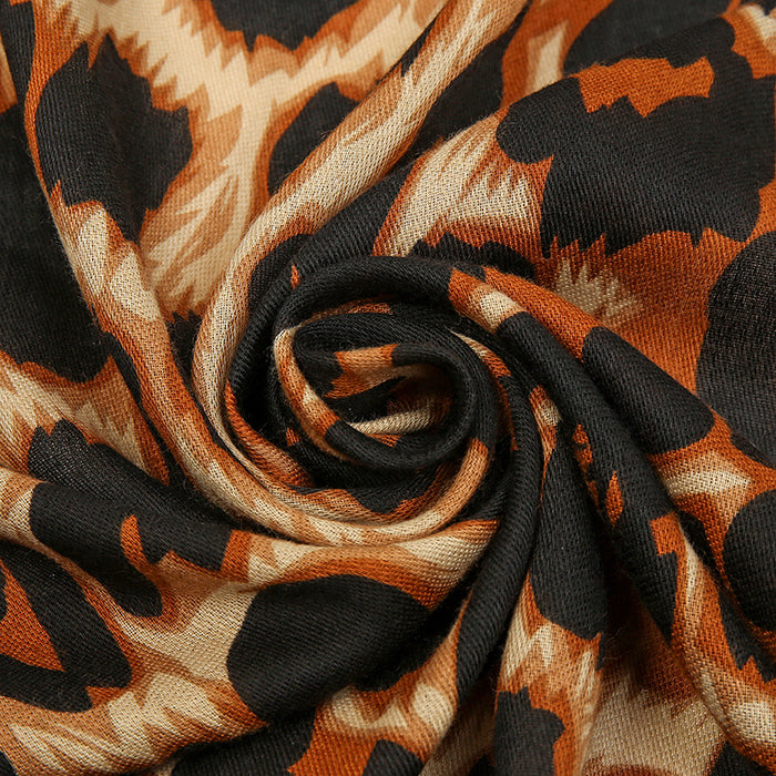 Wholesale Scarf Cotton Linen Leopard Shawl Ladies Warm Thickened JDC-SF-Jiaw002
