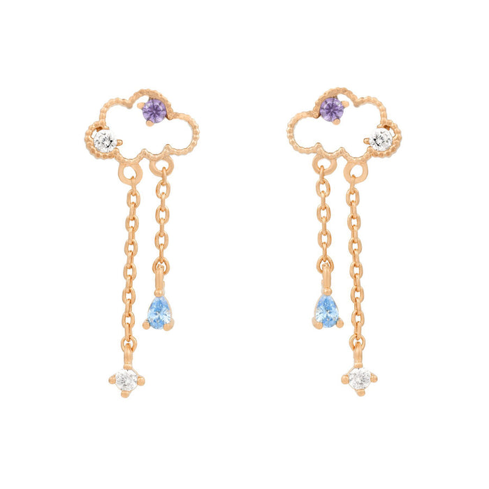 Wholesale Cartoon 18K Gold Jewelry Cute Bear Cloud Earrings JDC-ES-WB024