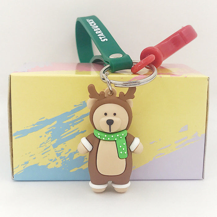 Wholesale Keychains PVC Hardware Cute Cartoon Bear (M) MOQ≥2 JDC-KC-RunN002