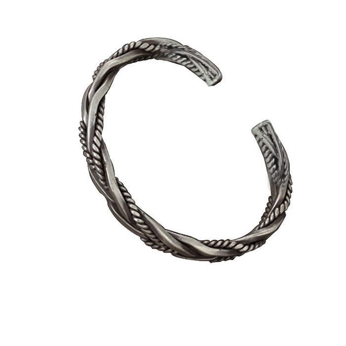 Wholesale Bracelets Alloy Braided Twist Retro Open Men JDC-BT-ZhongY001
