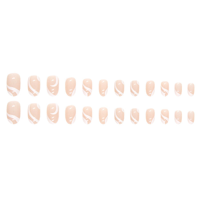 Pegatizas de uñas de resina de cinta blanca al por mayor jdc-ns-qih023