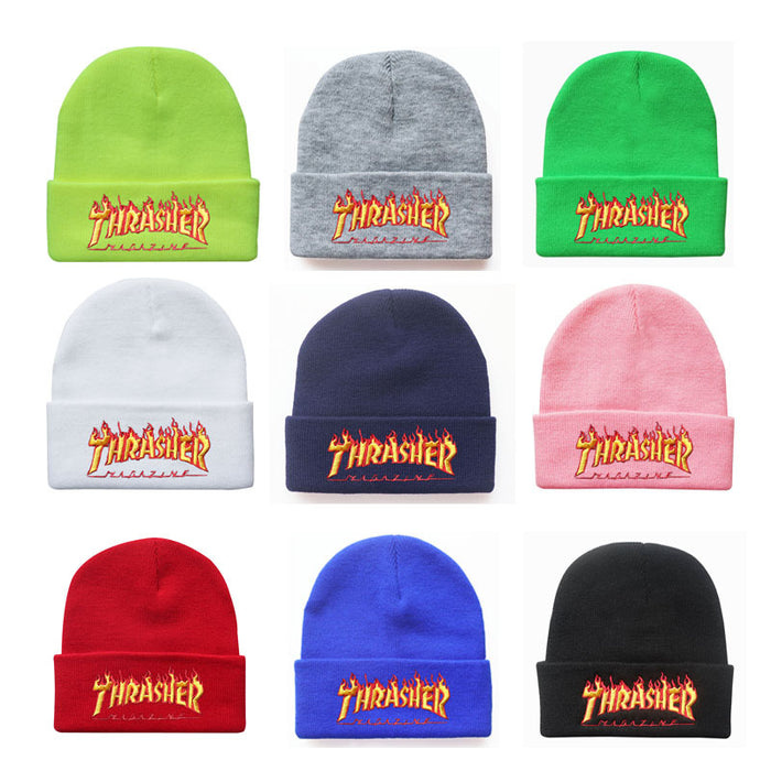 Wholesale Hats Acrylic Flame Letter Embroidery Knitted Hats (F) JDC-FH-LvH002