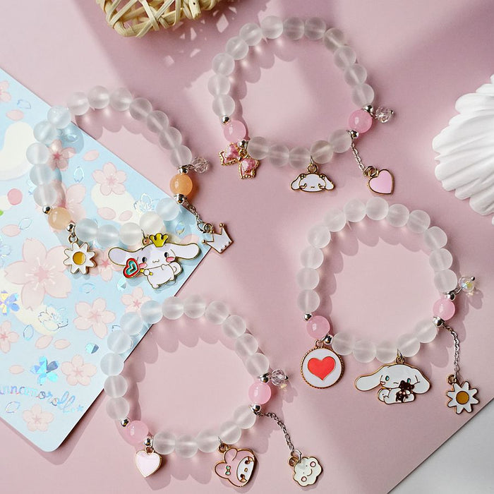 Wholesale Bracelet Alloy Cute Puppy Double Layer Crystal Beaded MOQ≥2 (S) JDC-BT-YXiang004