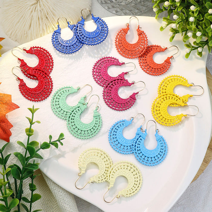 Wholesale Earrings Alloy Candy Color Cutout JDC-ES-Yuhong017