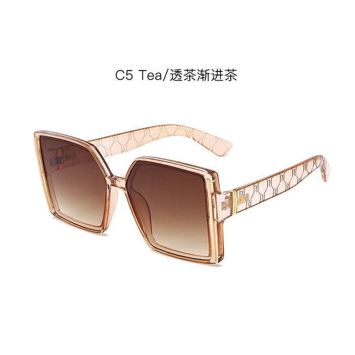 Wholesale Sunglasses PC Gradient Big Square Metal JDC-SG-KaiX030