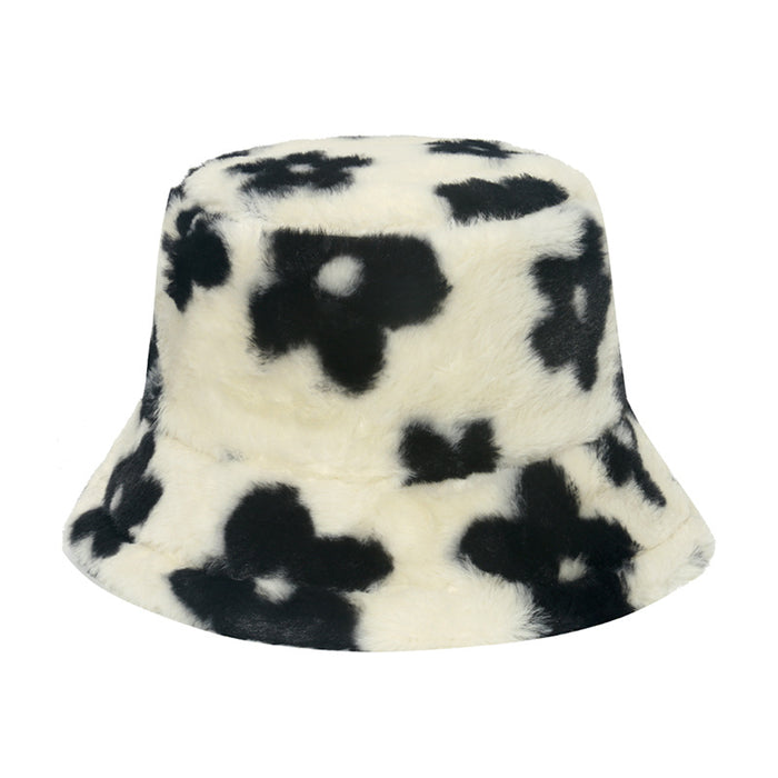 Wholesale hat fabric plush flower bucket hat MOQ≥2 JDC-FH-YuanB008