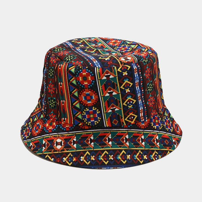 Modèle de style ethnique en gros Double face chapeau de soleil MOQ≥2 JDC-FH-LVYI019