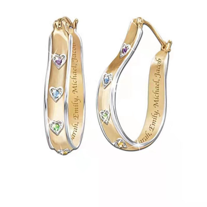 Wholesale Gold Color Mixed Diamond Statement Hoop Earrings JDC-ES-ZiB029