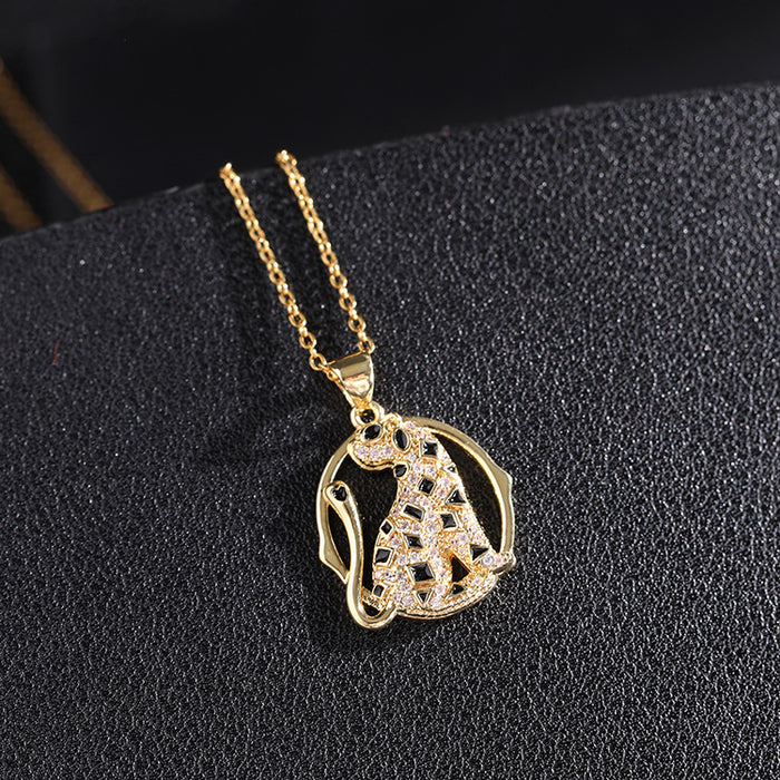 Wholesale Necklaces Copper Zircon Leopard MOQ≥2 JDC-NE-ShangY018