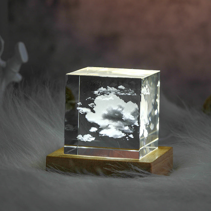 Wholesale Crystal Glass Transparent Moon Desktop LED Light Ornament JDC-OS-JinCC001
