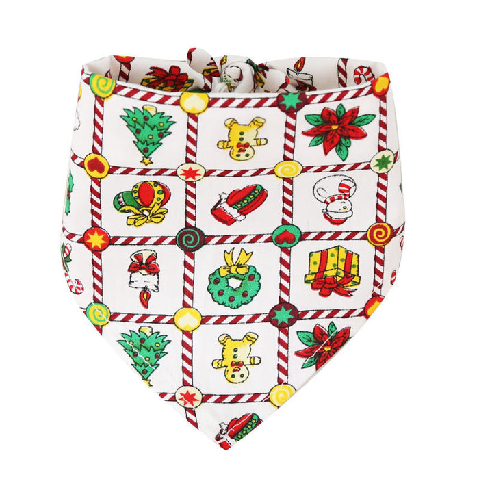 Pet al por mayor navidad Cotton estampado de algodón up triángulo bufanda JDC-PC-QIMIAO001