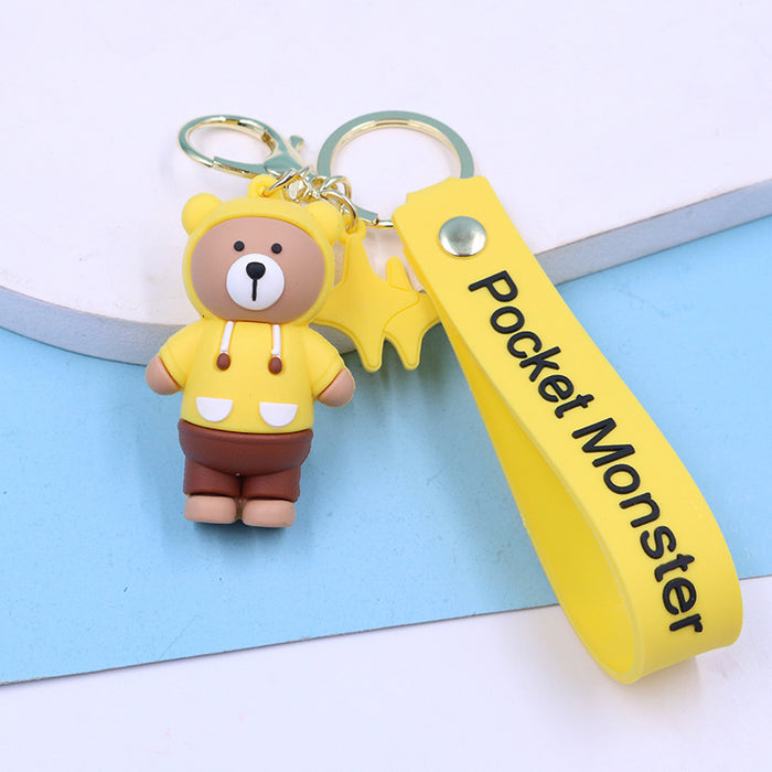 Wholesale three-dimensional doll keychain PVC doll key pendant cute cartoon JDC-KC-LEn001