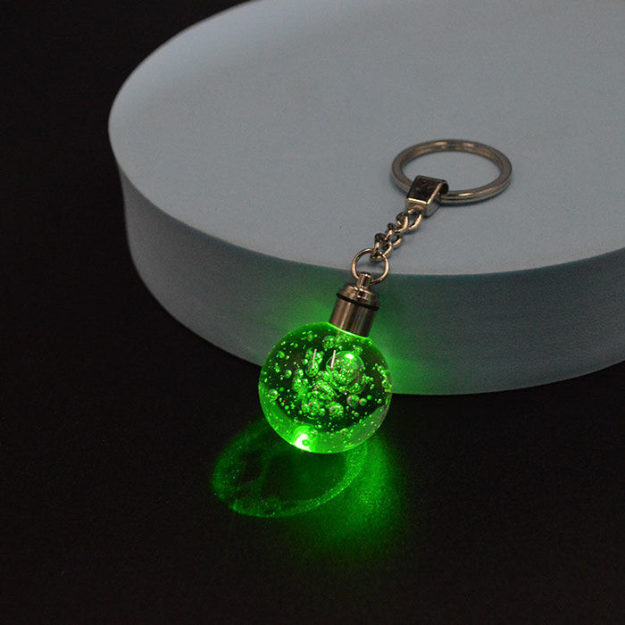 Wholesale Keychains Crystal Glowing Basketball Soccer Earth JDC-KC-YanHong001
