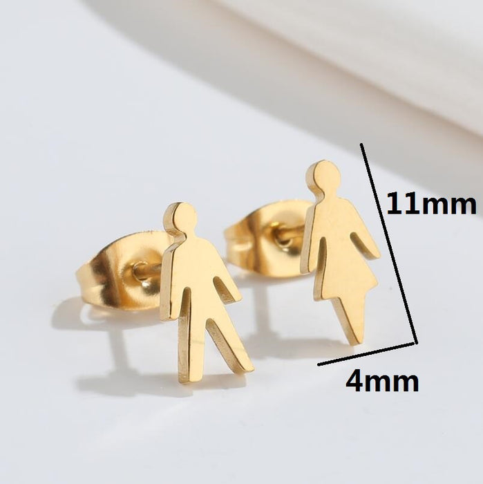 Wholesale Earrings Titanium Steel Couple Men and Women Stud Earrings JDC-ES-JS015