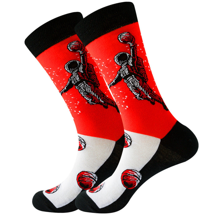 Wholesale Sock Cotton Long Tube Printing Universe Series Planet Sports Sweat Absorbing Breathable JDC-SK-ZhuoQi007