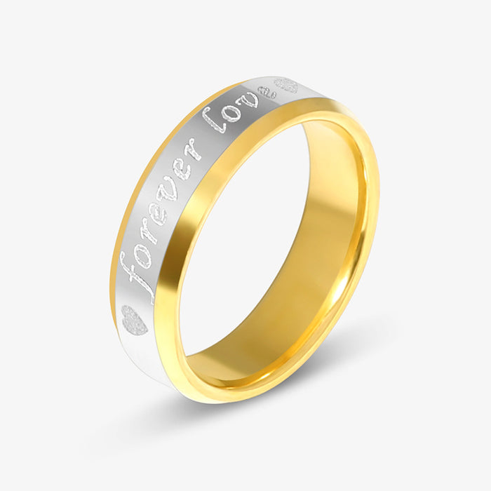 Wholesale Ring Alloy Eternal Love Couple Gold Stainless Steel JDC-RS-KuaH014
