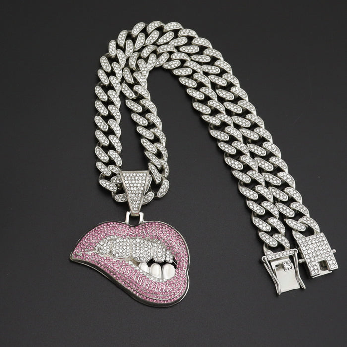 Wholesale Necklaces Alloy Hip Hop Sexy Lip Biter JDC-NE-Haojie008