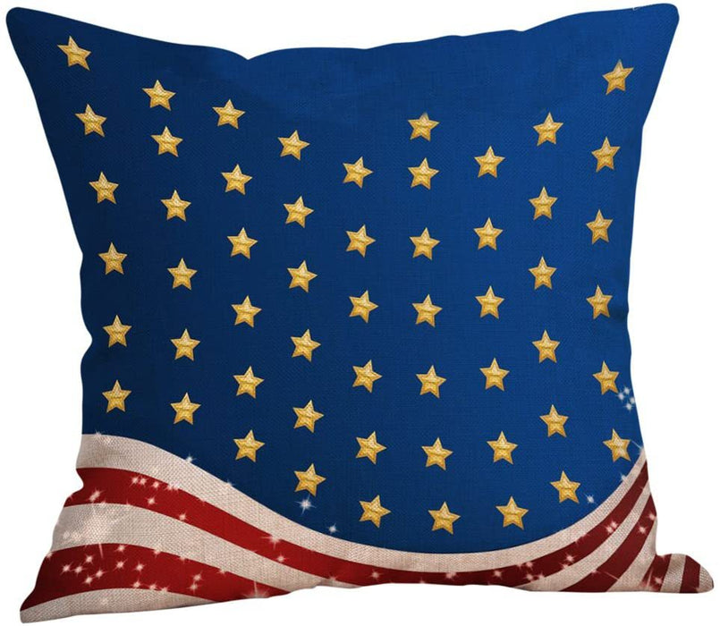 Wholesale 4th of July Independence Day Linen Pillowcase MOQ≥2 JDC-PW-OuH001